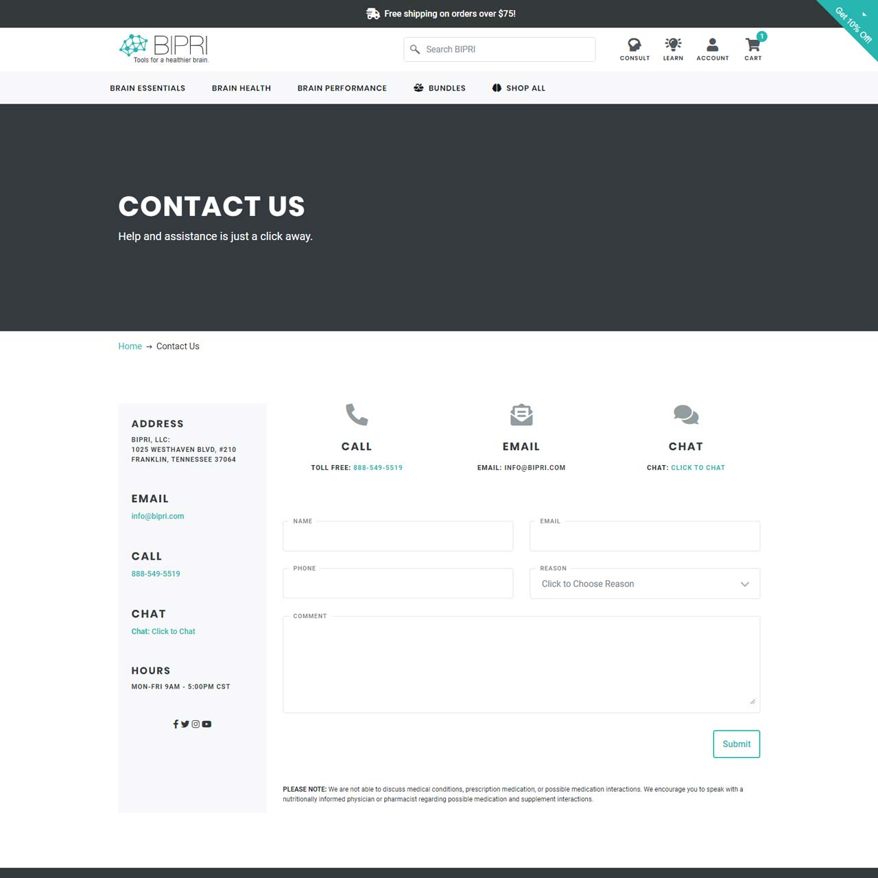 Contact Us Page