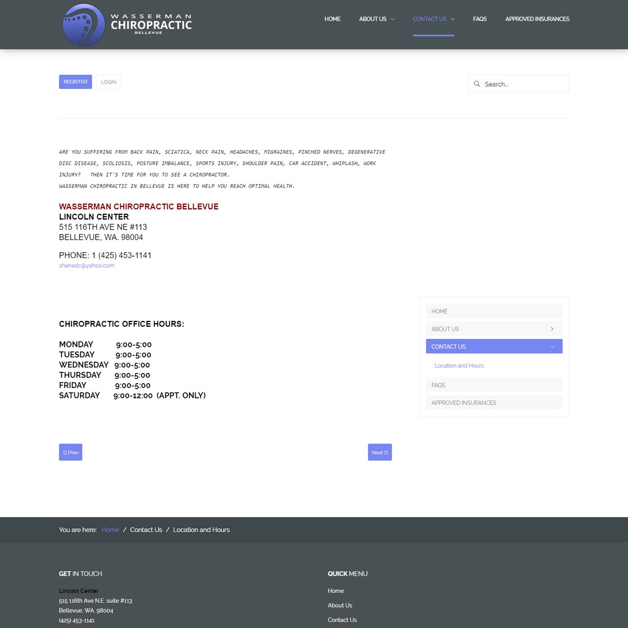 Contact Us Page