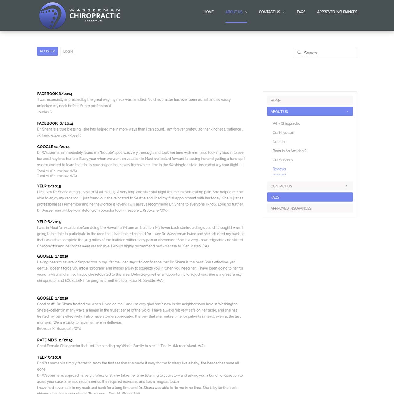 Reviews Page
