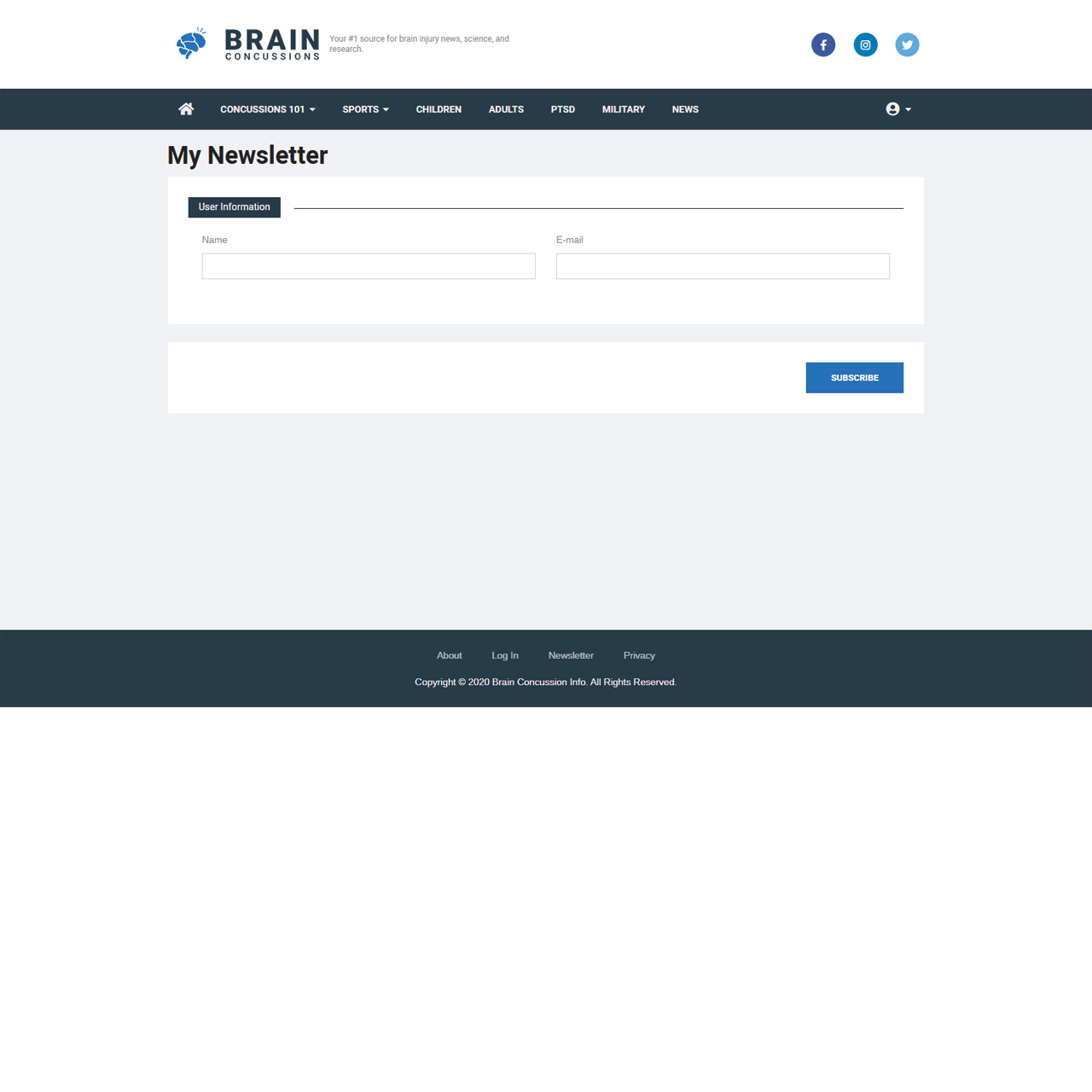 Newsletter Page