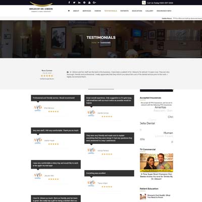 Testimonial Page