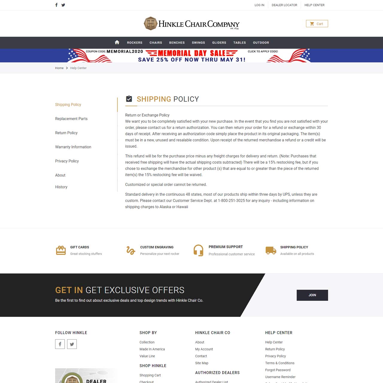 Shipping Policy Page