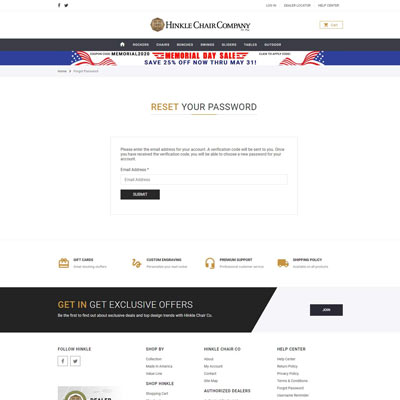 Reset Password Page
