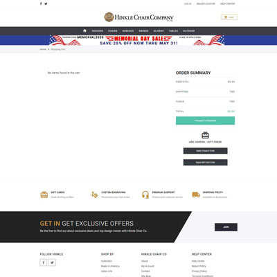 Shopping Cart Page