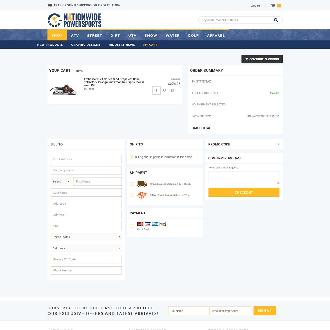 Shopping Cart Page
