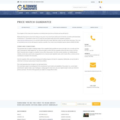 Price Match Page