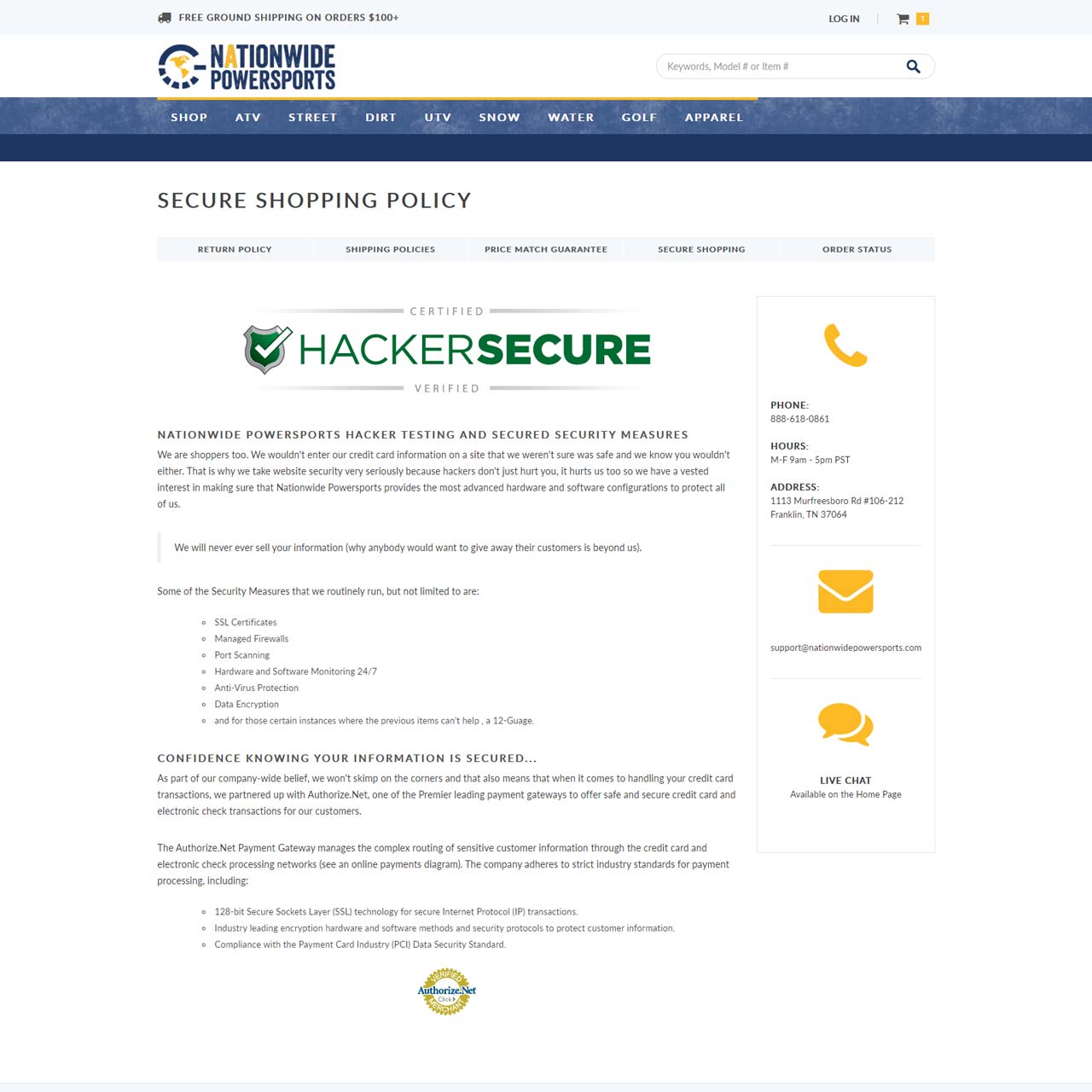 Security Page