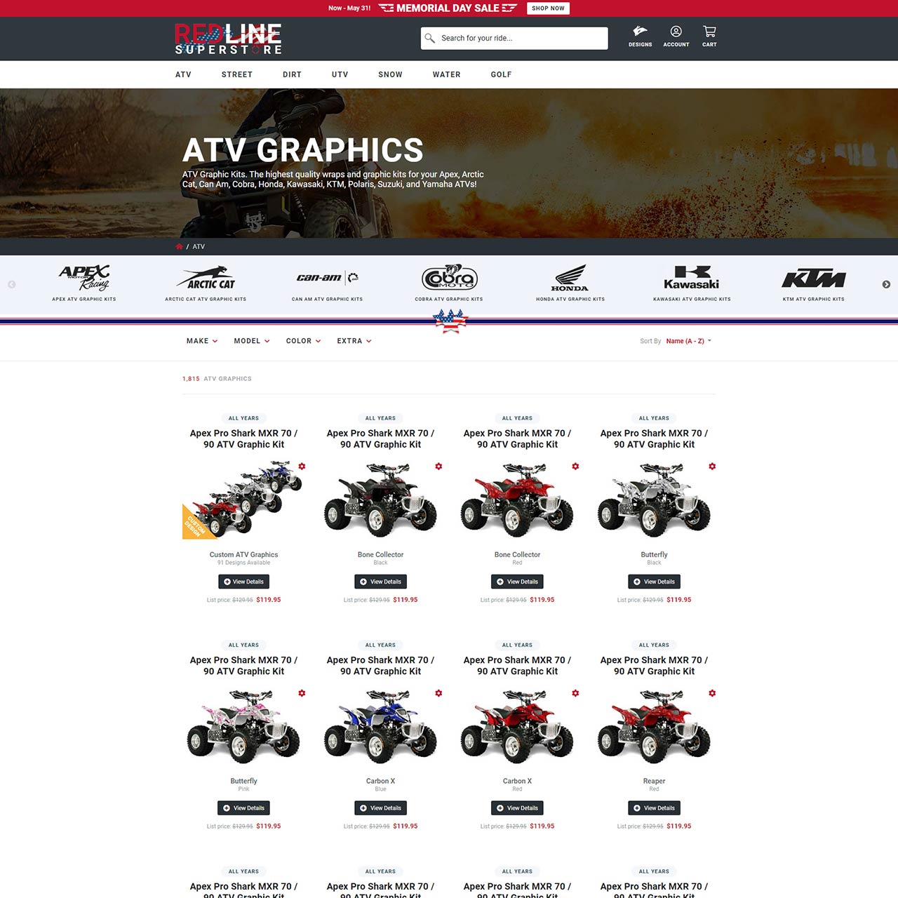 Traditional Product Category Page