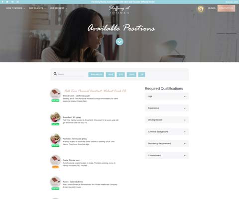 Available Positions Page